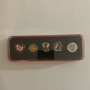 5 Piece Ty Beanie Babies Official Club Lapel Pins (FLASH)